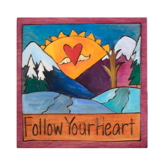 Follow Your Heart Small Wood Plaque by Sticks