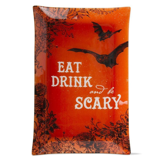 Eat Drink and Be Scary Glass Plate by TAG