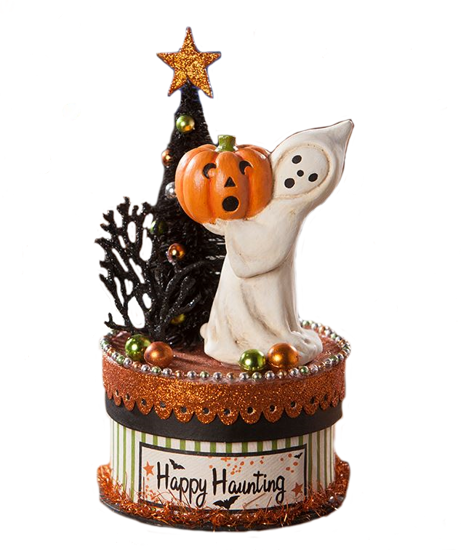 Happy Haunting Ghost on Box by Bethany Lowe Designs