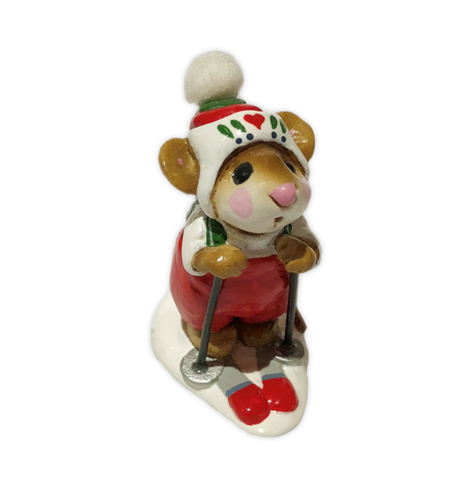Skier Mouse MS-09 (Red w/Heart) by Wee Forest Folk®