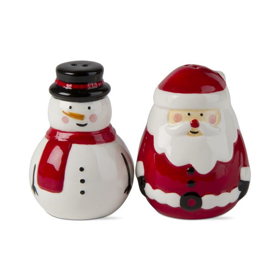 Jolly Santa & Snowman Salt & Pepper Set by TAG