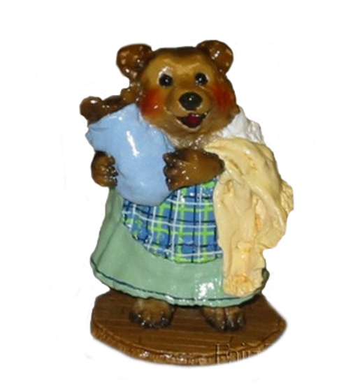 Grandmother Bear with Baby BB-13 (Blue Plaid Special) by Wee Forest Folk®