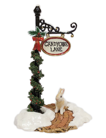 Candy Cane Lane Sign Post A-49bb (Special) by Wee Forest Folk®