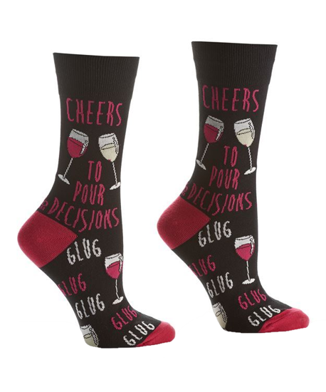 Pour Decisions Women's Crew Socks by Yo Sox