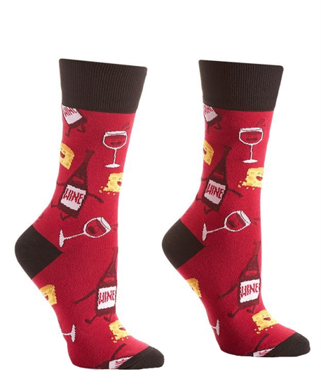 Wine & Cheese Women's Crew Socks by Yo Sox