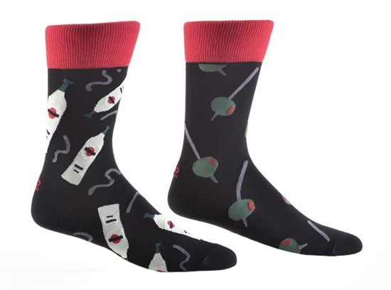 Martini & Olives Men's Crew Socks by Yo Sox