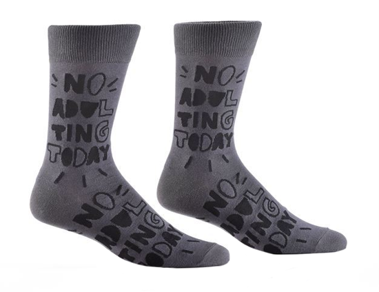 No Adulting Men's Crew Socks by Yo Sox