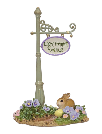 Egg-Citement Avenue Sign Post A-49ce by Wee Forest Folk