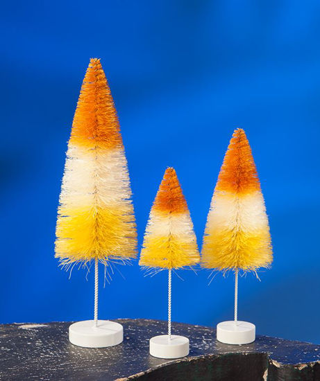 Candy Corn Forest Bottle Brush Trees Set by Bethany Lowe Designs