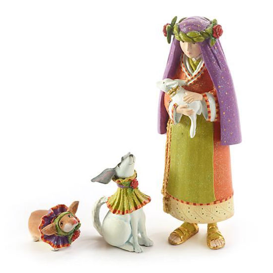 Shepherdess with Dog Figures (Set of 3) by Patience Brewster