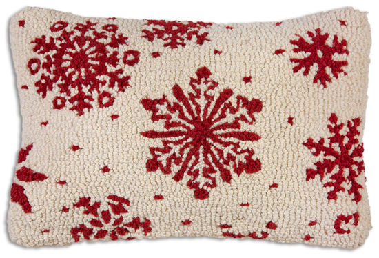 Frosty Flakes Hooked Pillow by Chandler 4 Corners