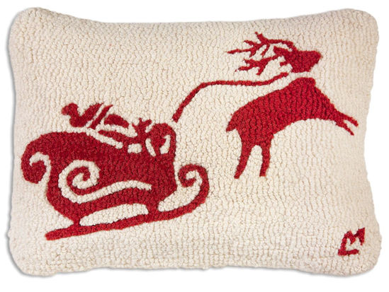 Snow Dashing Hooked Pillow by Chandler 4 Corners