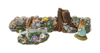 Rock Wall with Blue Flowers Displayer for Habitat Hideaway