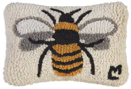 Lone Bee Hooked Pillow by Chandler 4 Corners