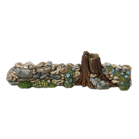 Rock Wall with Blue Flowers Displayer for Habitat Hideaway