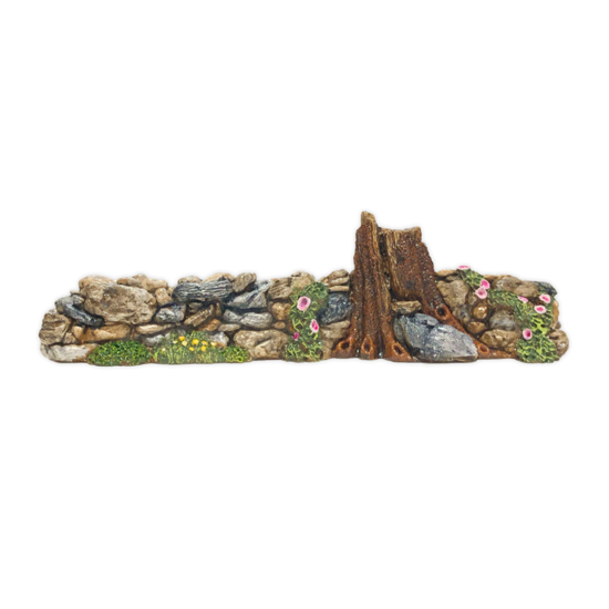 Rock Wall with Pink Flowers Displayer for Habitat Hideaway