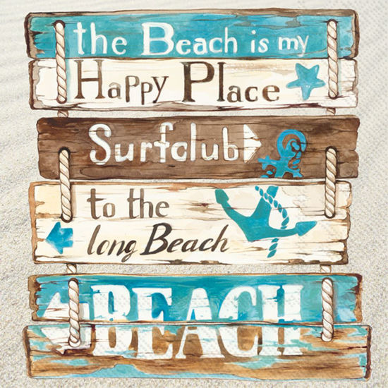 Happy Place At The Beach Luncheon Napkin by Boston International