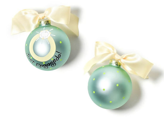 Just Engaged 2 Glass Ornament by Coton Colors