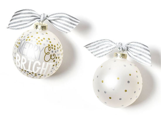 Merry & Bright Metallic Confetti Glass Ornament by Coton Colors