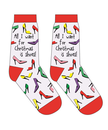 All I Want For Christmas is Shoes Women's Crew Socks by Yo Sox