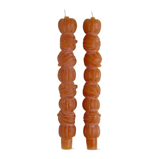 Rustic Pumpkin Stack Taper Candles by TAG