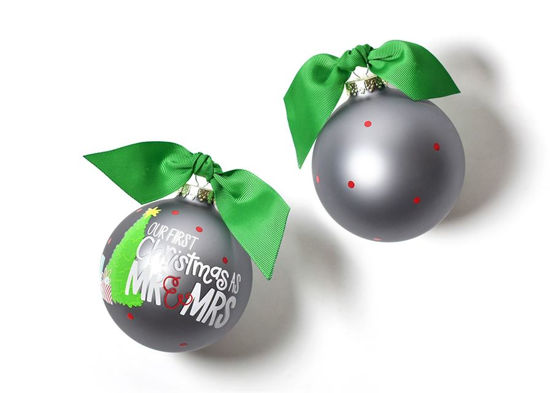 Our First Christmas as Mr. & Mrs. Glass Ornament by Coton Colors