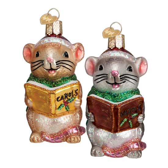 Caroling Mouse Ornament (Assorted) by Old World Christmas