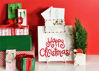White Small Dot Happy Christmas Platter Big Square by Happy Everything!™