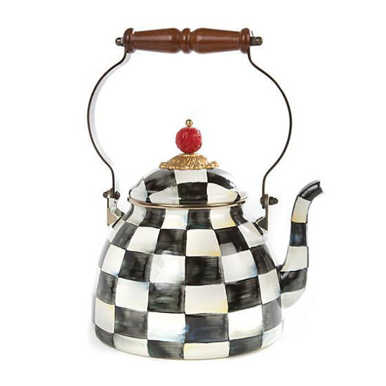 Courtly Check Enamel Tea Kettle - 2 Quart by MacKenzie-Childs
