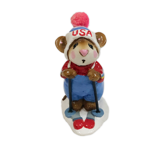 Skier Mouse MS-09 (USA Red Knot) by Wee Forest Folk®