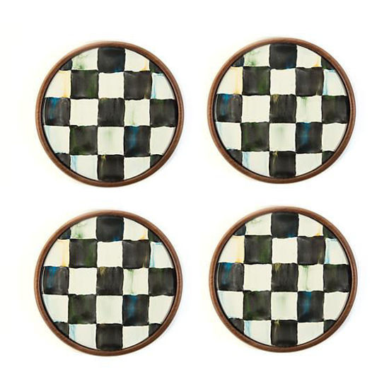 Courtly Check Enamel Coasters - Set of 4 by MacKenzie-Childs