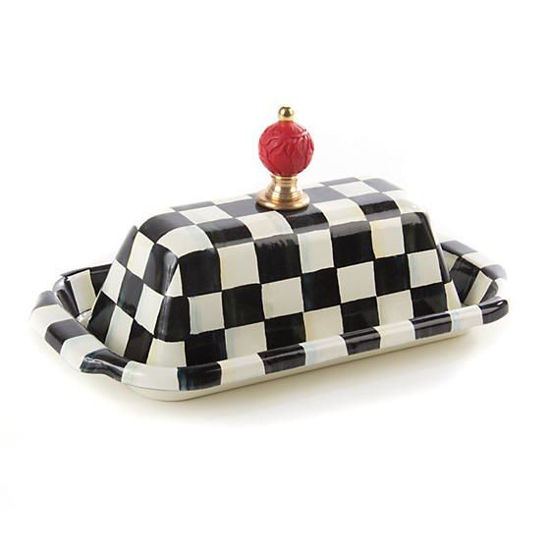 Courtly Check Enamel Butter Box by MacKenzie-Childs