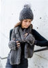 Slate Grey Knitted Faux Fur Scarf by Donna Salyers Fabulous Furs