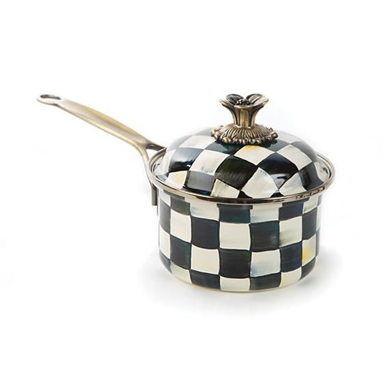 Courtly Check Enamel 1 Qt. Saucepan by MacKenzie-Childs