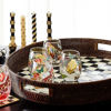 Courtly Check Rattan & Enamel Party Tray by MacKenzie-Childs