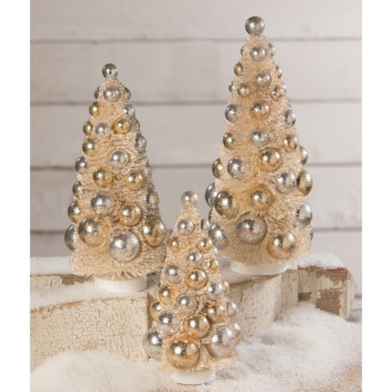 Silver & Gold Bottle Brush Trees Set by Bethany Lowe Designs