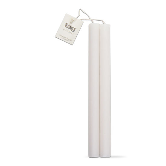 10" Straight White Candles Set by TAG