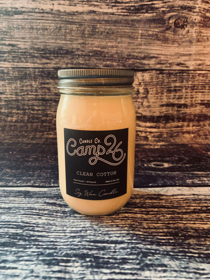Clean Cotton 16oz Jar by Camp 26 Candle Co