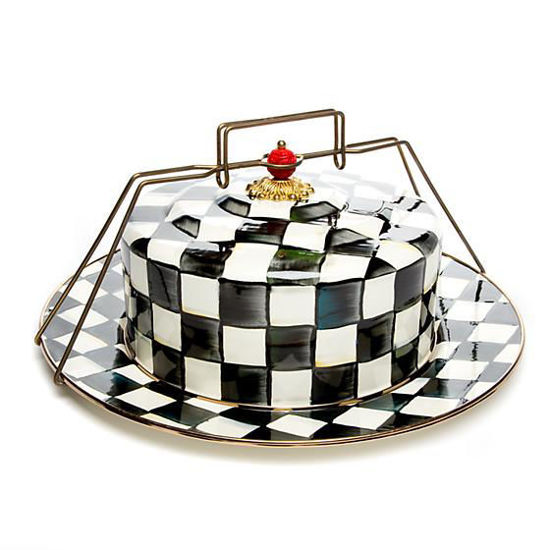Courtly Check Enamel Cake Carrier by MacKenzie-Childs