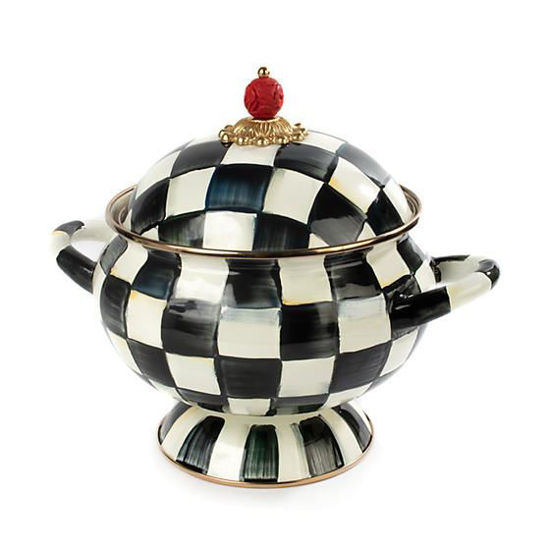 Courtly Check Enamel Tureen by MacKenzie-Childs