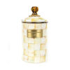 Parchment Check Enamel Canister - Large by MacKenzie-Childs
