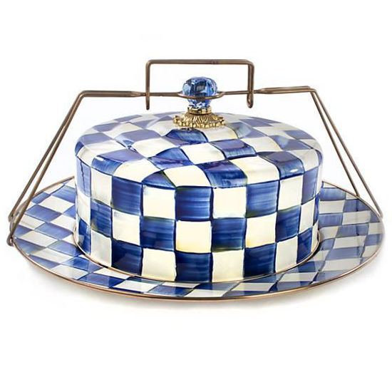 Royal Check Enamel Cake Carrier by MacKenzie-Childs