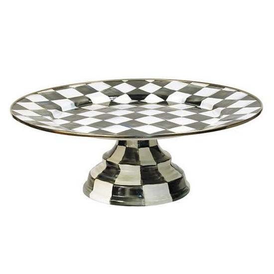 Courtly Check Enamel Pedestal Platter - Large by MacKenzie-Childs