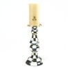 Courtly Check Enamel Pillar Candlestick - Large by MacKenzie-Childs