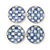 Royal Check Enamel Canape Plates - Set of 4 by MacKenzie-Childs