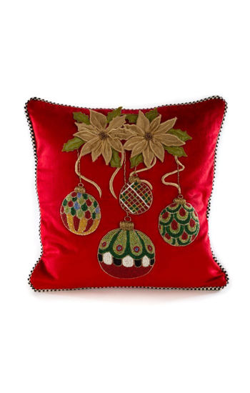 Merriment Ornament Pillow - Red by MacKenzie-Childs
