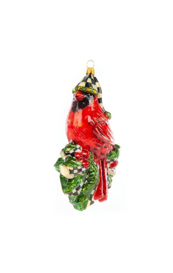 Night Cap Cardinal Glass Ornament by MacKenzie-Childs