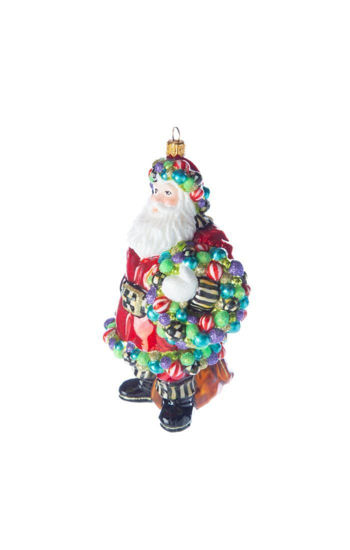 Jolly Father Christmas Glass Ornament by MacKenzie-Childs