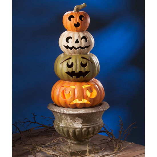 Jack-o-lantern Topiary Large Paper Mache by Bethany Lowe Designs