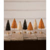 Mini Halloween Bottle Brush Trees with Gold Glitter Set by Bethany Lowe Designs